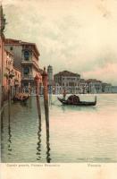 Venice, Venezia; Canale Grande, Palazzo Rezzonico / palace, litho, artist signed  (EK)