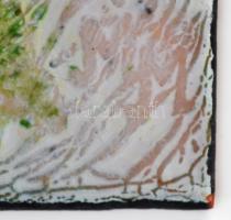 MM jelzéssel: Virágok. Tűzzománc, réz lemez, 15×20 cm