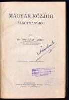 Tomcsányi Móric: Magyar közjog. Alkotmányjog.
Bp., 1926, Királyi Magyar Egyetemi Nyomda. 314 p. Kor...