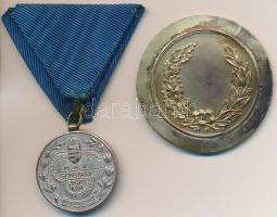 Berán Lajos (1882-1943) 1924. "MÁV Gépgyári Sportkör 1924.II.24 I." ezüstözött Br díjérem ...