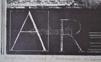 Ábrahám Rafael (1929-): Grafikai műhely-mesterségek dicsérete. Lithográfia, papír, jelzett, Udvardi ...