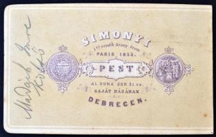 cca 1860  Madách Imre (1823-1864) magyar költő, író, ügyvéd, politikus keményhátú kabinetfotó Simony...