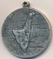 Izrael ~1970. "Moshe Dayan / Izrael 1967. június 11." ezüstözött Br medál (29mm) T:2-
Isr...