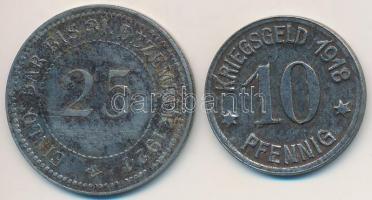 Német Birodalom / Coblenz 1918. 10Pf Fe + Németország / Weimari Köztársaság / Anhalt 1924. 25pf Fe T:2- German Empire / Coblenz 1918. 10 Pfennig Fe + Germany / Weimar Republic Anhalt 1924. 25 Pfennig Fe C:VF