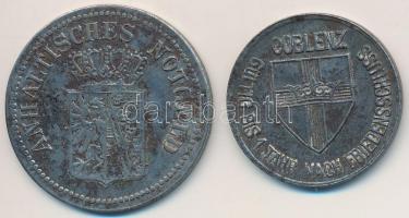 Német Birodalom / Coblenz 1918. 10Pf Fe + Németország / Weimari Köztársaság / Anhalt 1924. 25pf Fe T...