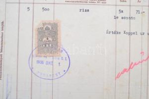 1936 Királymalom, Heidrich és Strauss Részvény-Társaság díszes, fejléces számlája okmánybélyeggel, (...