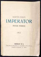 cca 1925 Kaffee-Haus Imperator, Berlin, itallap, pp.:12, 21x15cm