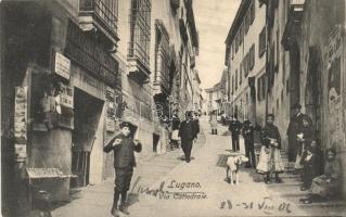 Lugano, Via Cattedrale, Magazzino Commestibili Cointeressenza Compratori / street, shop