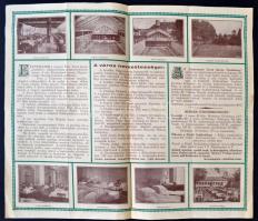 cca 1930 Esztergom, nyaralók, kirándulók részére, turisztikai nyomtatvány, kihajthatós, 28x17cm