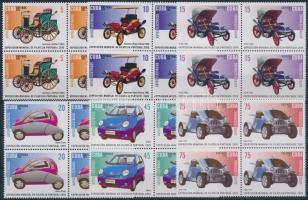 Stamp Exhibition; Car set in block of 4 + block Bélyegkiállítás; Autó sor négyestömbökben + blokk