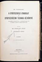 Dr. Vondrasek József-Weichherz József: A gyógyszerészi gyakorlat és gyógyszerüzemi technika kézikönyve. Bp., 1925, a szerző sajátja. II. kiadás. 111 szövegábrával. Gerincnél javított félbőr kötés, kopottas állapotban.