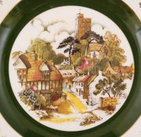 Ascot Service Plate By Wood & Sons England falitányér, kisvárosi hangulat képpel, levonóképes, r...