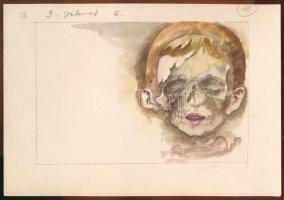 Jelzés nélkül: 5 db akvarell (különböző jelenetek), papír, 11×16 cm