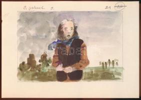 Jelzés nélkül: 5 db akvarell (különböző jelenetek), papír, 11×16 cm