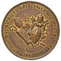 Olasz Államok / Pápai Államok 1893. "XIII. Leó pápai jubileuma" aranyozott Br emlékérem. K...