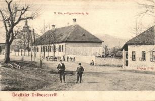 Dalbosec, Dalbosfalva, Dalboset; M. Kir. erdőgondnoksági épület, közjegyzői épület, üzlet / forestry house, notary, street