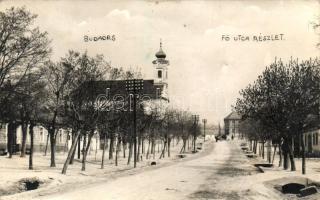 Budaörs, Fő utca részlet, templom, photo (fl)