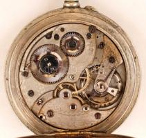 Edda márkájú, fém zsebóra, másodperc mutatóval, működő szerkezettel, repedt porcelán számlappal, hoz...