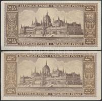 1946. 100.000.000P (4x) párban sorszámkövetők T:I,I-