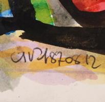 Cs. Németh Miklós (1934-2012): Önarckép? Akvarell, papír, jelzett, 13×10 cm