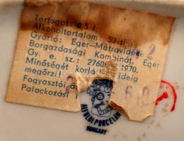 Alföldi porcelán, Egri víz italkülönlegesség, matricás, jelzett, hibátlan, m:19 cm