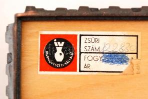 Iparművészeti Vállalatos réz doboz, jelzett, 14×14 cm