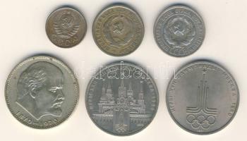 Kis szovjet tétel 6klf db 1924. 20K Ag T:2/3 + 1932. 20K T:3 + 1944. 10K T:2/3 + 3 klf 1R modern eml...