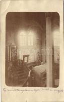 1916 Vienna, Wien; Synagogue interior, WWI Hungarian soldiers inside the synagogue, photo (small tear)