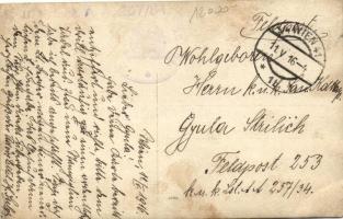 1916 Vienna, Wien; Synagogue interior, WWI Hungarian soldiers inside the synagogue, photo (small tea...