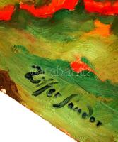 Ziffer jelzéssel: Városhatár. Olaj, falemez, 43×36 cm