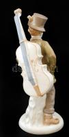 Wagner & Apel Bertram zenész porcelán figura,  kézzel festett, jelzett, hibátlan, m:23 cm