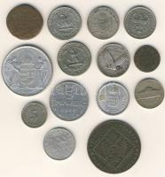 Kis hagyaték tétel 14db, régi és új osztrák, magyar, német, USA jobbakkal, Ag(2x) T:2,3,4