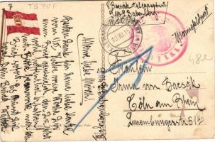 SMS Echse, Austrian flag on the backside, litho (EK)