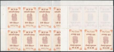 Háztartási tüzelőolaj utalvány 1993/94 72-es ívdarab