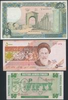 Vegyes: Irán 1993. 5000R + Libanon 1988. 250L + Nagy-Britannia / Katonai kiadás 1972. 50p T:I,I- Mixed: Iran 1993. 5000 Rials + Lebanon 1988. 250 Livres + Great Britain / British Armed Forces 1972. 50 Pence C:UNC,AU