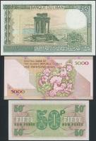 Vegyes: Irán 1993. 5000R + Libanon 1988. 250L + Nagy-Britannia / Katonai kiadás 1972. 50p T:I,I-
Mi...