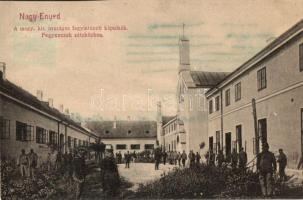 Nagyenyed, Fegyintézeti kápolnák, fegyencek séta közben / prison chapel, prisoners