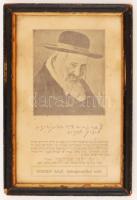 cca 1930 Steiner Saje, bodrogkereszturi rabbi, nyomtatvány, üvegezett keretben, 27x17cm