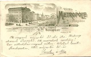 Budapest VII. Hotel Metropole szálloda és kávéház, Központi pályaudvar; Kerepesi út 58.; Bruchsteiner és fia (kis szakadás / small tear)