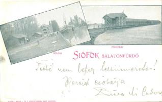 1899 Siófok-Balatonfürdő, Kikötő, Fürdőház, kiadja Weiss L. és fia (vágott / cut)