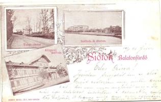 1898 Siófok-Balatonfürdő, Telepi részlet, Szálloda és étterem, Központi szálloda, kiadja Weiss L. és fia (vágott / cut)