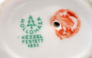 Hollóházi porcelán libák, 2 db(egyik restaurált) + Hollóházi porcelán hal, jelzettek, m: 7,5 cm