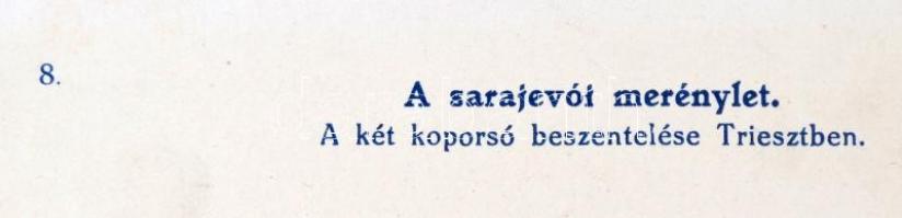 1914 A szarajevói merénylet. A két koporsó beszentelése Triesztben, fotó verzón feliratozva, 11x16cm