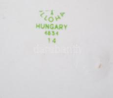 "MHSZ TLV OB '77, Izbég" feliratú Hollóházi porcelán plakett, matricás, jelzett, apró...