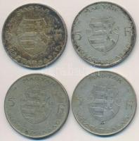 1947. 5Ft Ag "Kossuth" (4x) T:2-,3 patina