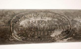 Régi fém permetező, h: 41 cm