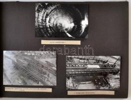 cca 1950-72 Budapesti M2 építés fényképei  fotóalbumban, cca 45db, 14x8cm