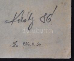 Király jelzéssel: Live steel. Ceruza, papír, 20×29 cm