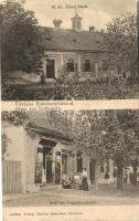 Hertelendyfalva, Vojlovica; M. kir. Állami Iskola, Brüll-féle vegyeskereskedés / school, general store (EK)