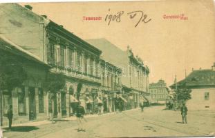 Temesvár, Timisoara; Coronini tér, üzletek / square, shops (EK)